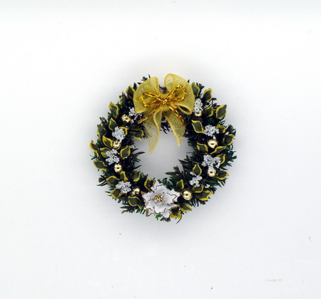 (image for) Stunning White Poinsettia and Laurel Leaf Wreath